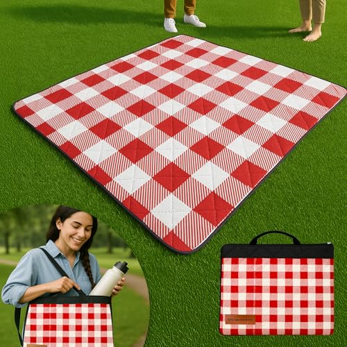 Picnic Blanket Waterproof Foldable – 2-in-1 Picnic Mat and Bag, L...