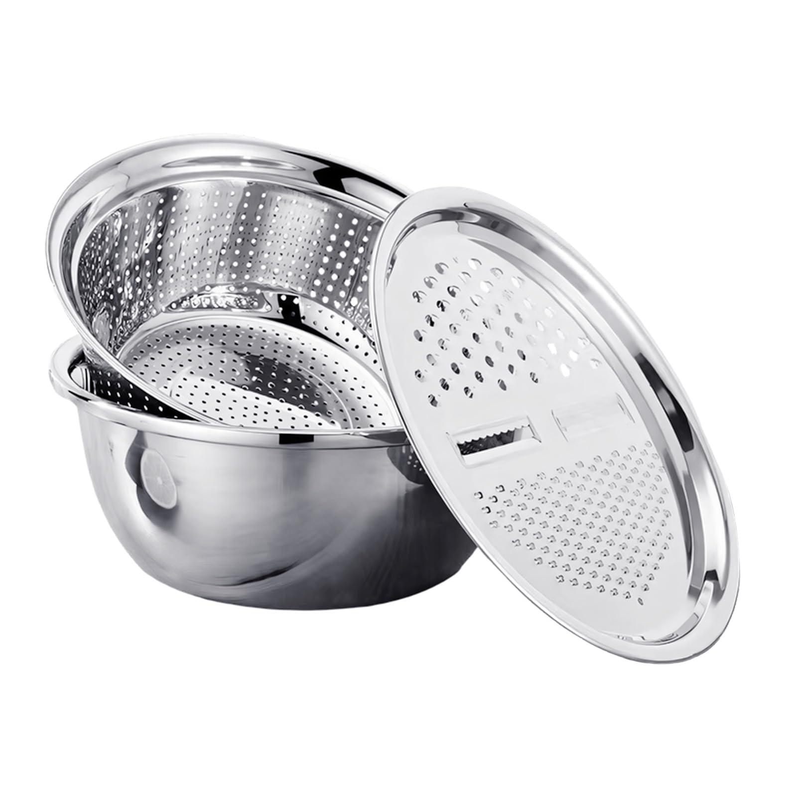 Ekoama Stainlessly Steel Vegetable Chopping Washing And Draining Basket Set For Kitchen Efficiency 3PCS