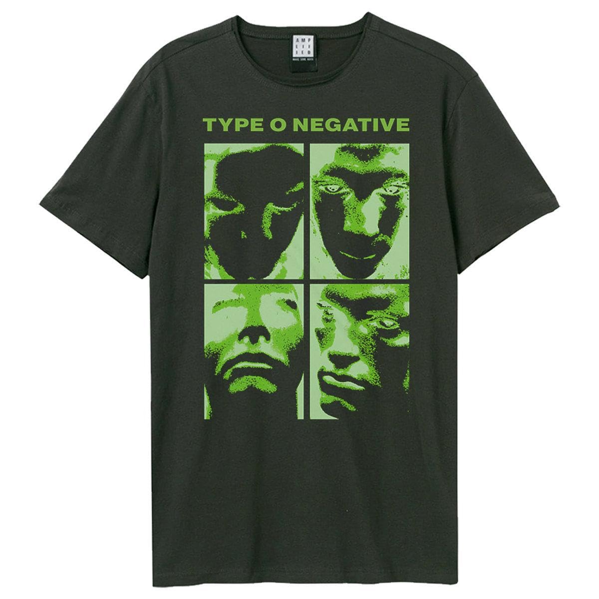 Amplified Men's Charcoal Unisex Warped Faces Type O Negative T-Shirt M