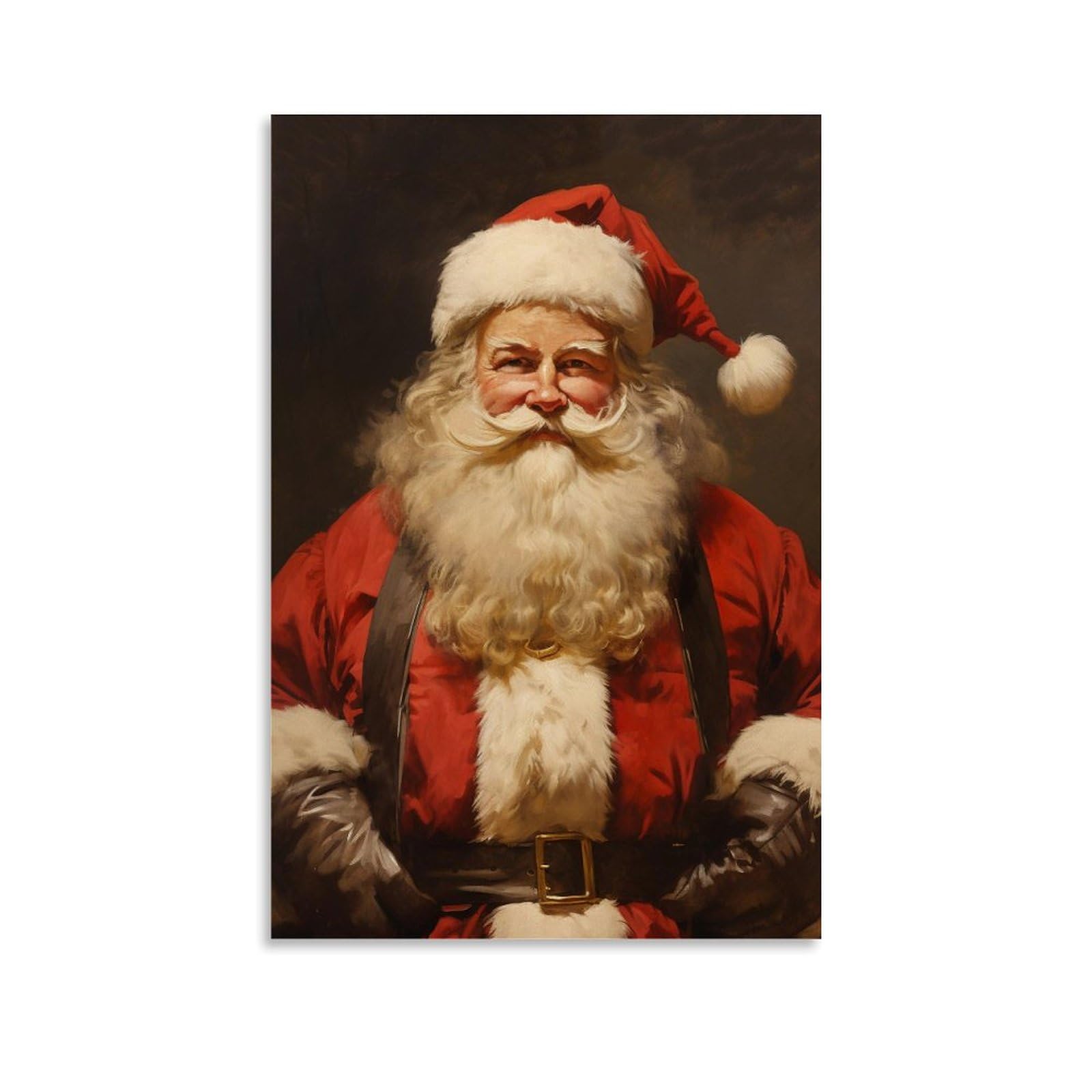 Amazon.co.jp: サンタクロースの絵ヴィンテージクリスマスキャンバス