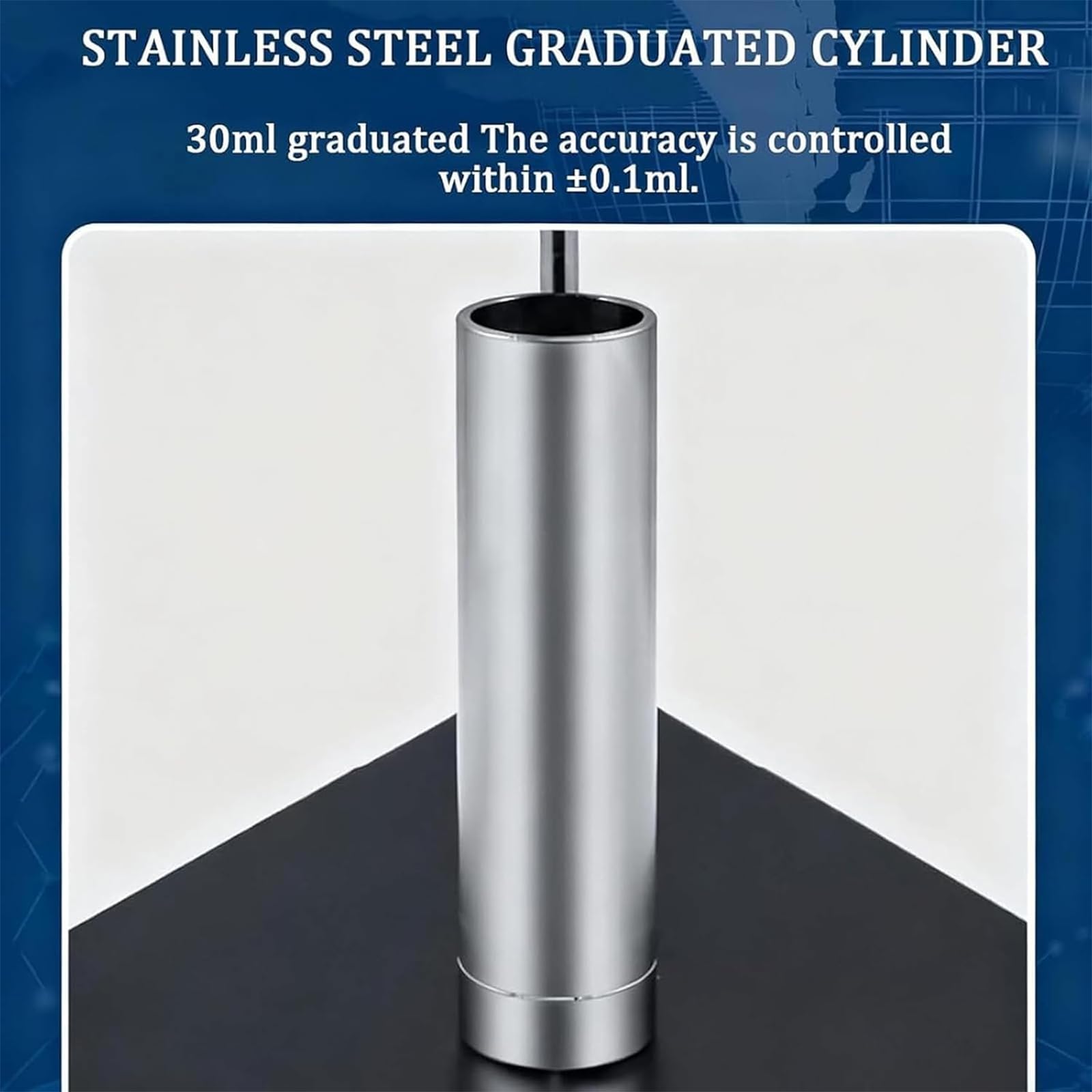 Este densímetro de Acero Inoxidable con Cilindro Graduado de 30 ml, Malla de 0,5 mm y Embudo de 15 mm con ángulo de 40° es Ideal para Pruebas farmacéuticas y químicas.