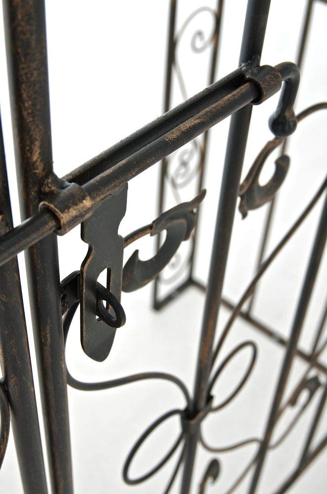 Rosenbogen Weimar mit Tor - 135x41,5x245cm, Metall, Bronze | Rankhilfe Rosen Rankgitter Gartendekoration