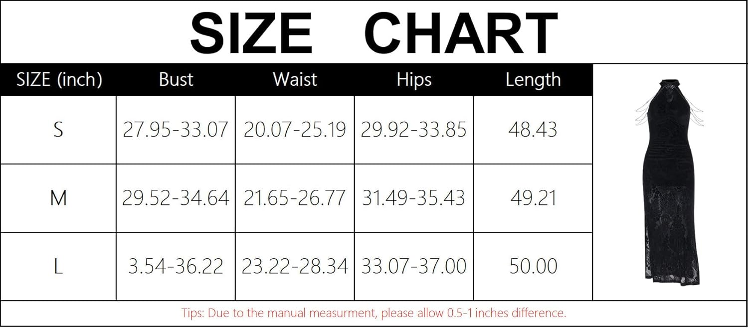 TSMNZMU Women Cheongsam Maxi Dress - Sexy Goth Chinese Qipao Dresses - Halter Backless Split Sleeveless Asian Long Dress - Image 3