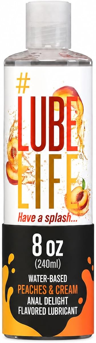 Lubricante anal a base de agua con sabor a melocotón y crema LUBELIFE 8 fl oz