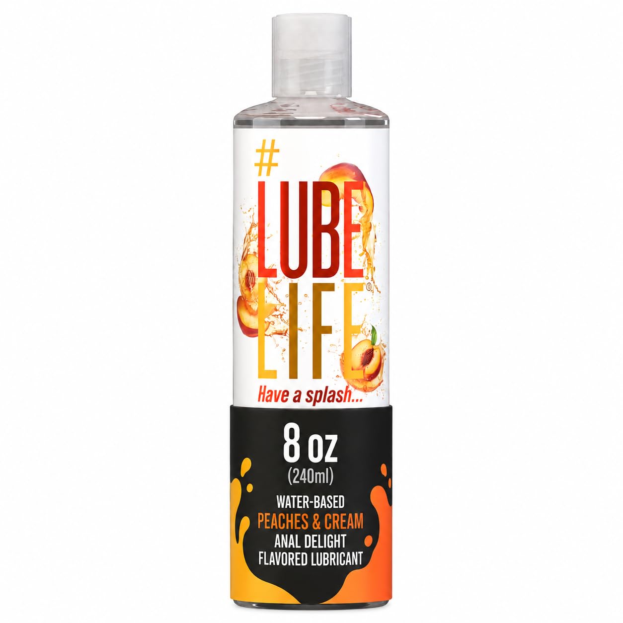 LUBELIFE Peaches and Cream Flavored Water Based Anal Lube 8 fl oz