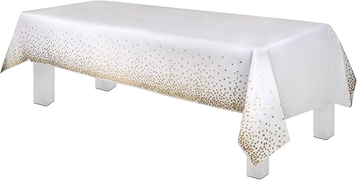 Miniatura 20 de Mantel de plástico de alta calidad - 54 in. x 108 pulgadas. Grandipity - Mantel rectangular (6 y 12 unidades), Azul cielo a cuadros Feliz