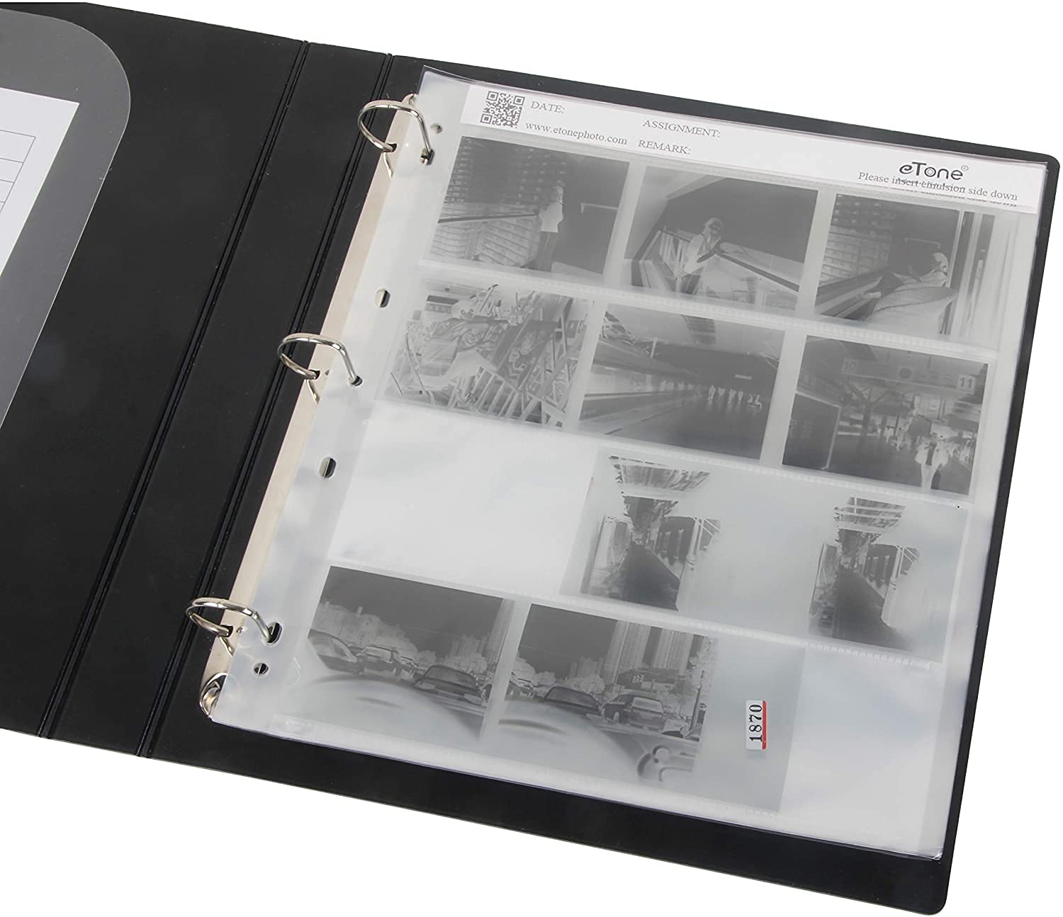 Caja de almacenamiento de archivo libre de ácido película protector de película archivo 3 carpeta con hojas de archivo 120 protección lateral negativa (álbum de películas+50x120)
