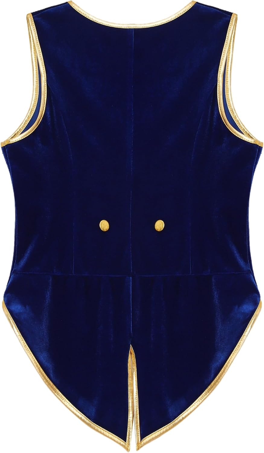 TiaoBug Kids Boys Vintage Medieval Velvet Tailcoat Halloween Fashionable Retro Elegant Fringed Pea Vest Royal Blue 10 Years