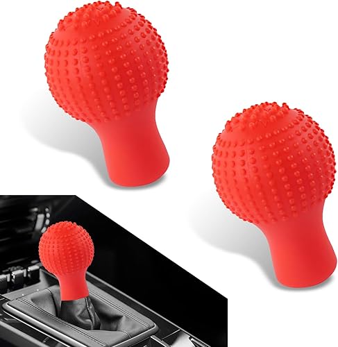 cerfioo 2 pomos de palanca de cambios antideslizantes para automóvil, 2.04 x 3.07 pulgadas, de silicona elástica, resistente al desgaste, pomos de