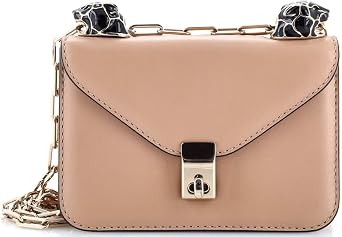 Pre-Loved Panther Chain Flap Shoulder Bag Leather Small, Neutral