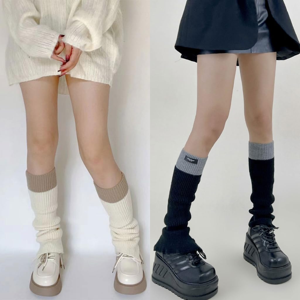 1 Pair Japanese Sweet Girl Leg Warmer Knitted Long Socks Foot Leg Cosplay Womens Autumn Winter Warm Socks