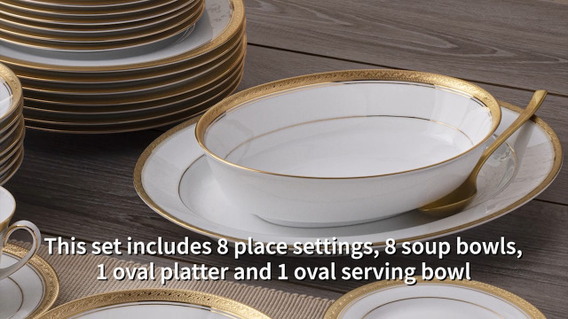 Amazon.com | Noritake Crestwood Gold - 50 piece set, service for