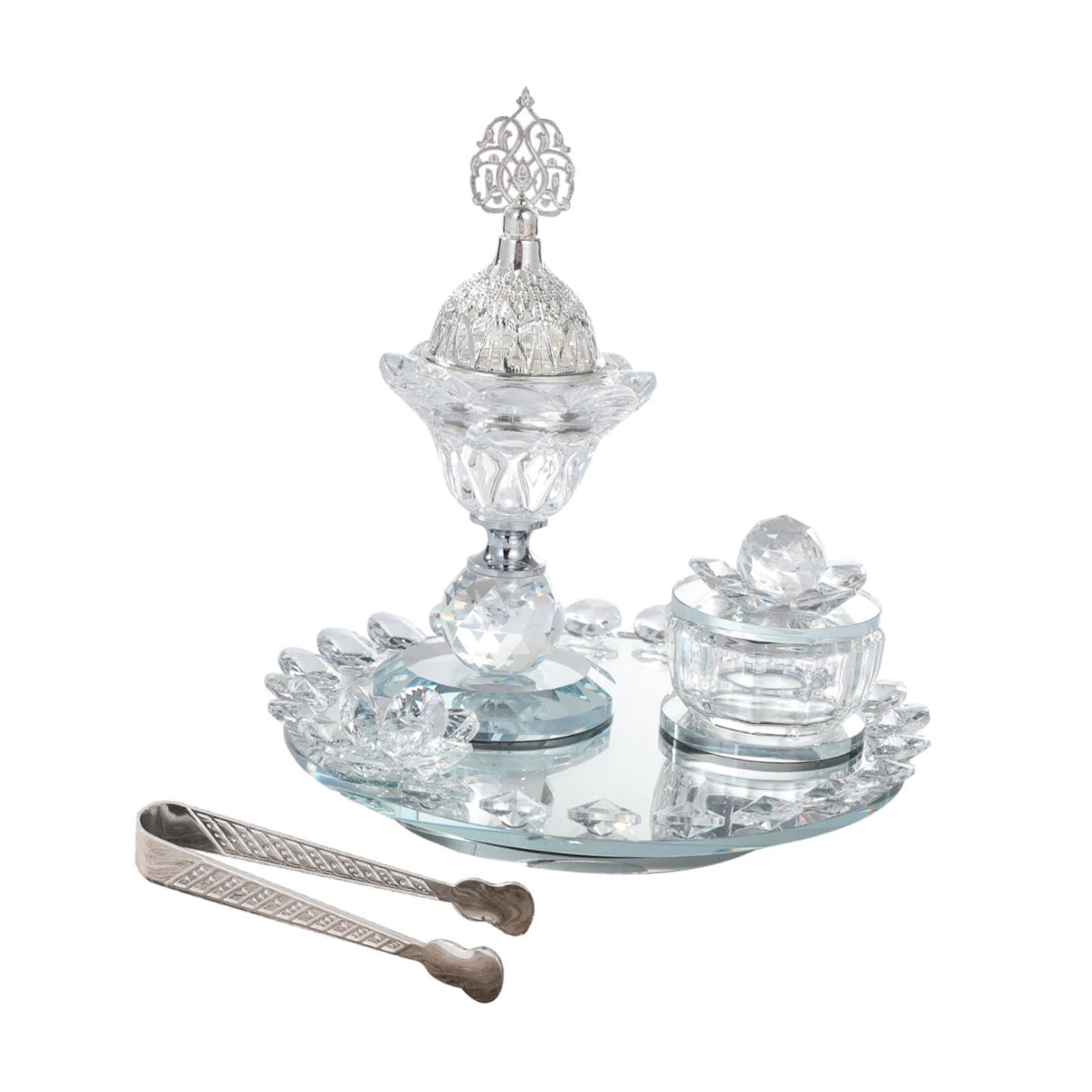 KESOTO Räuchergefäß Set Aus Glas mit Zange, Tischdekoration für Zuhause, Schlafzimmer, Büro