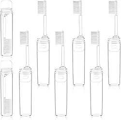 Conjunto de 8 escovas de dentes de viagem, mini escovas de dentes portáteis macias, escovas de dentes dobráveis para viagem com estojo, pequenas escovas de dentes embaladas individualmente