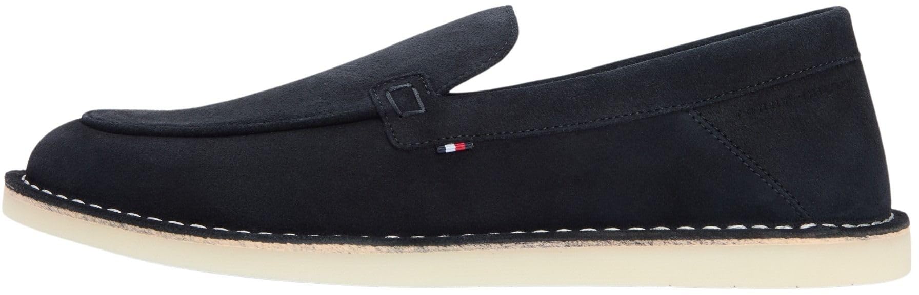 Tommy Hilfiger Men's Hilfiger Stitchdown Suede Loafer FM0FM05782 Loafers, Blue (Desert Sky), 10.5
