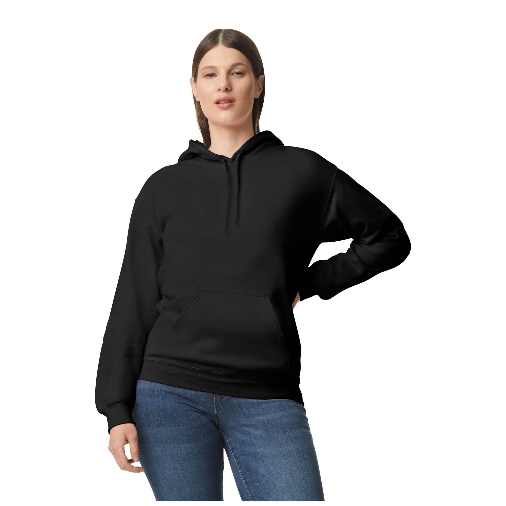 Gildan Unisex Adult Softstyle Fleece Midweight Hoodie (4XL) (Black)