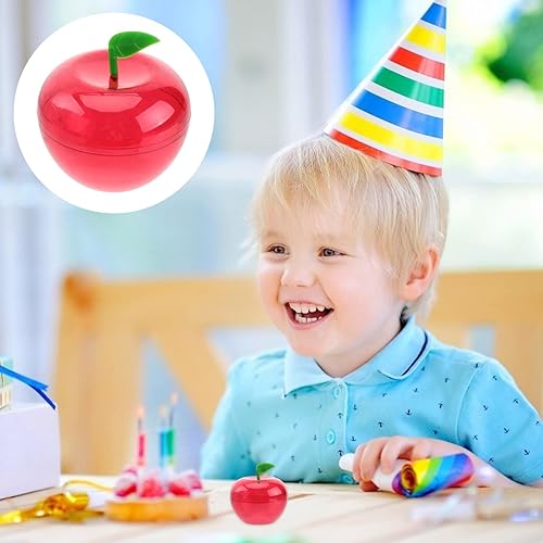 Miniatura 7 de FOMIYES Caja de dulces con forma de manzanas, 12 unidades, de plástico, con relleno de manzanas, recipientes decorativos para dulces de frutas para