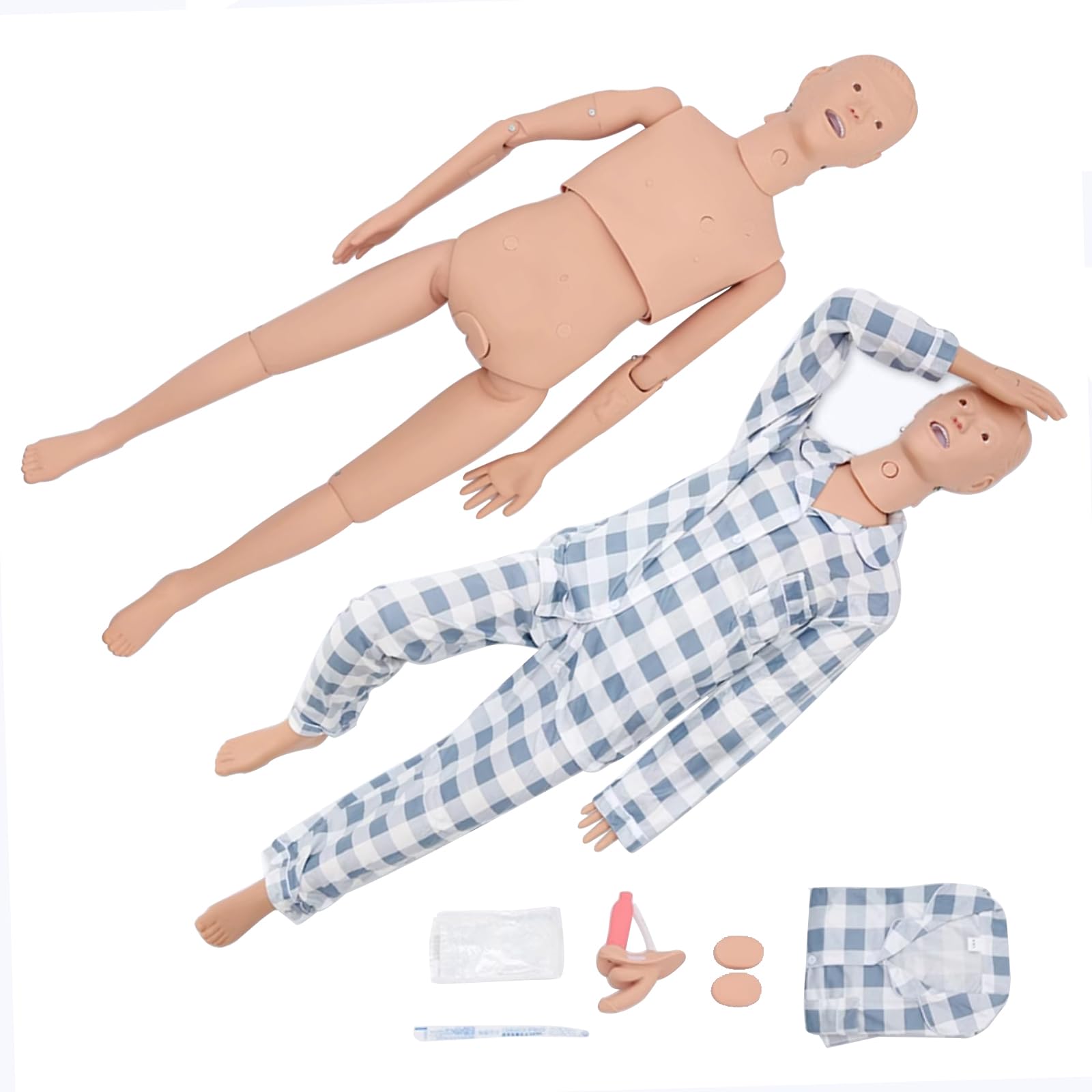 Medical Mannequin for Training, CPR Human Manikins Patient Care Nursing Medical Manikin Nurse Skills Wound Demonstration with 3 Muscle Module for