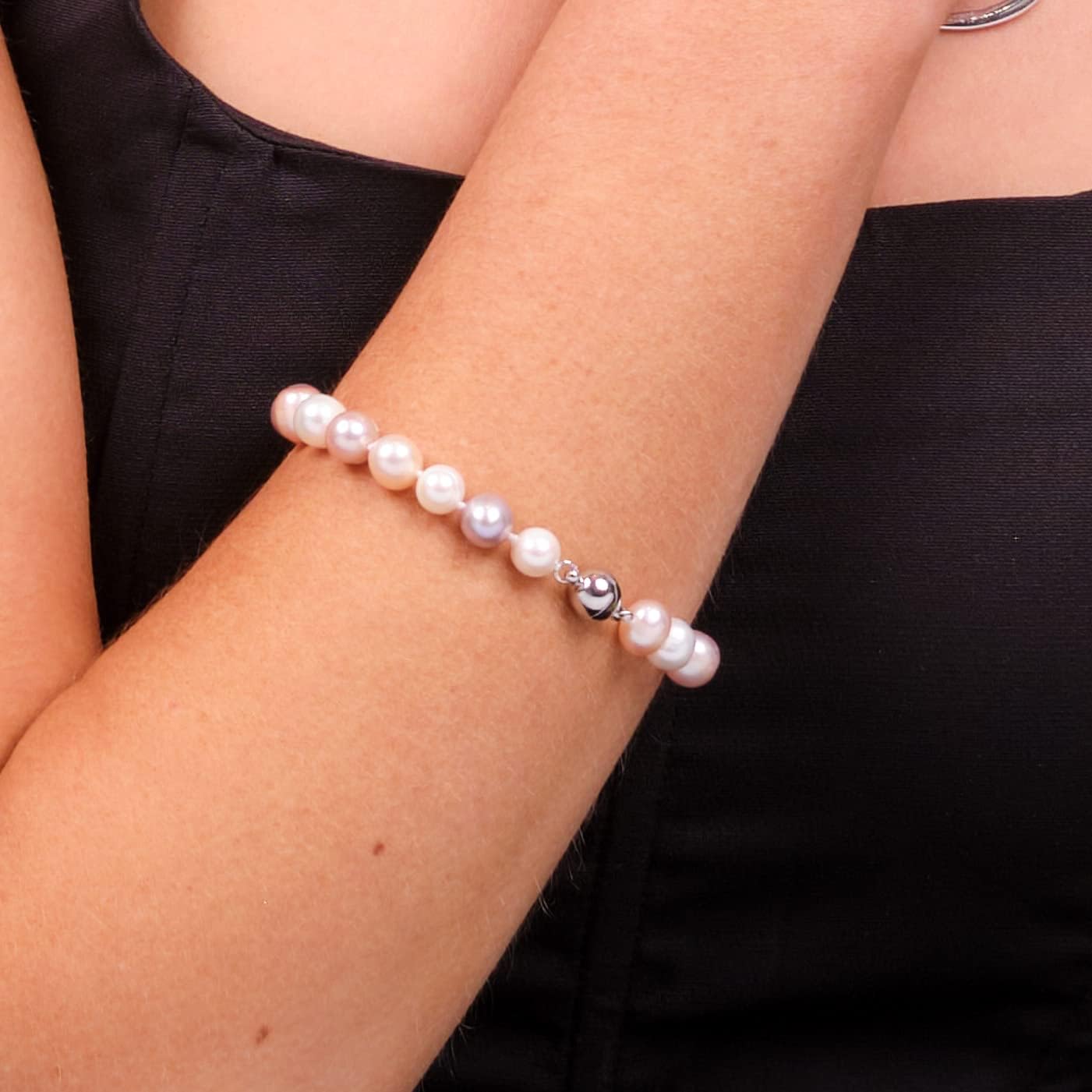 Handmade Women's Pearl Bracelet 8-9mm Freshwater Cultured Pearl Bracelet Length 7.6In - Image 2