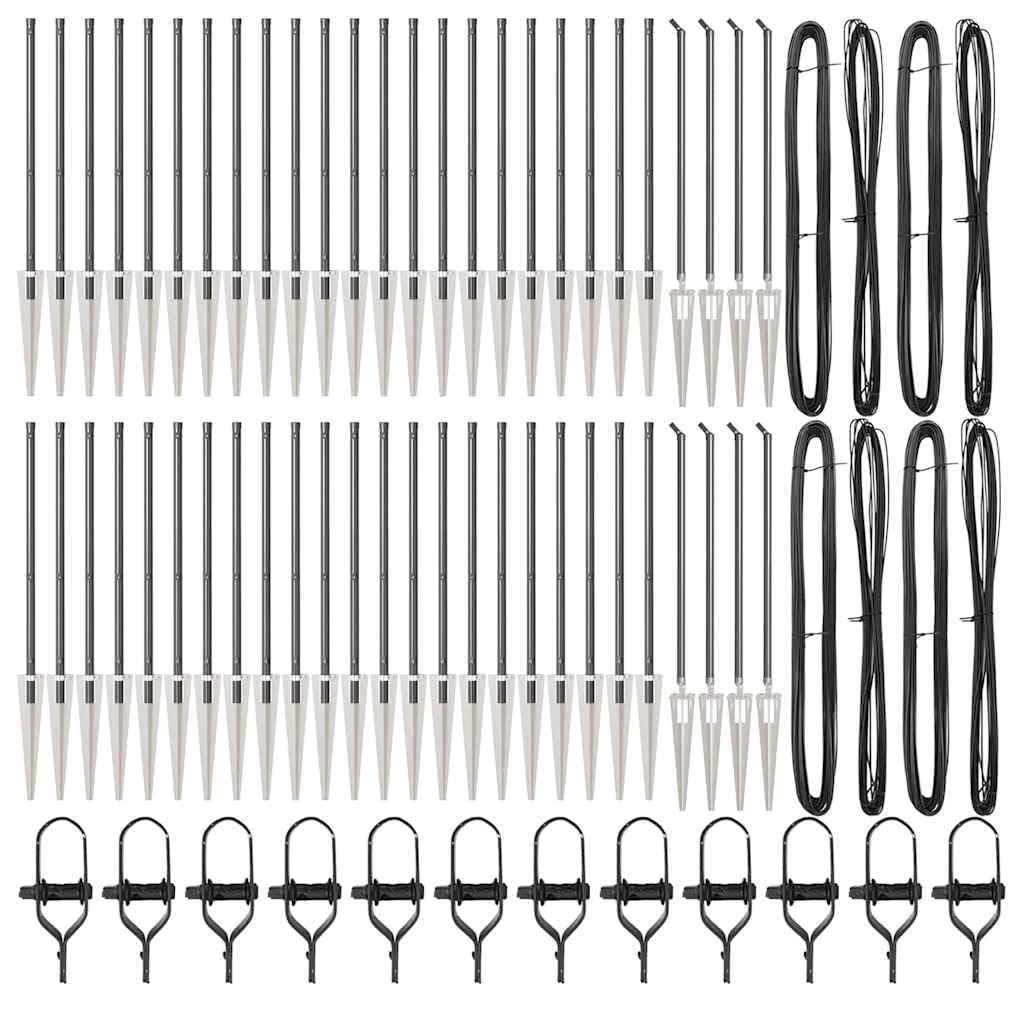 Pali per recinzione in cemento verniciato a polvere, 3,2 x 3,2 x 145 cm, in acciaio, per giardino e terrazza, design moderno, montaggio semplice con martello, combinabile con cancelli e recinzioni