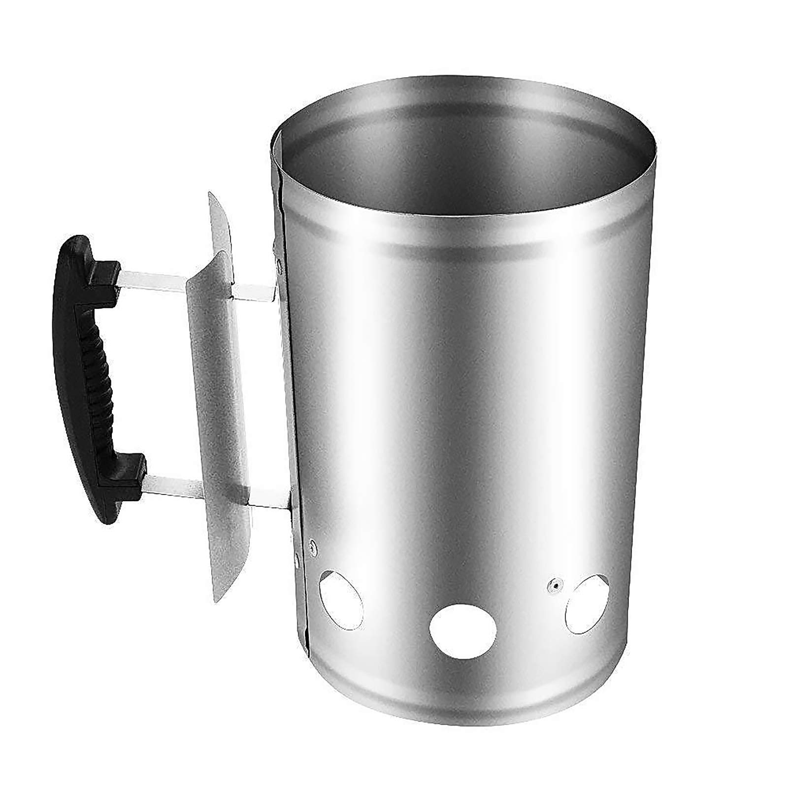 Arrancador de barbacoa, barril de encendido de carbón, arrancador de chimenea de arranque rápido con mango de nailon de seguridad, encendedor de carbón para barbacoa para camping, parrilla