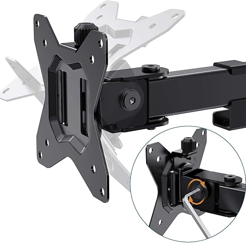 Vista 8 de HUANUO 32 inches Dual Monitor Stand up to 17.6lbs per Arm, High-Grade Aluminum Free-Standing Dual Monitors Mount for 2 Screens. Fully Adjustable