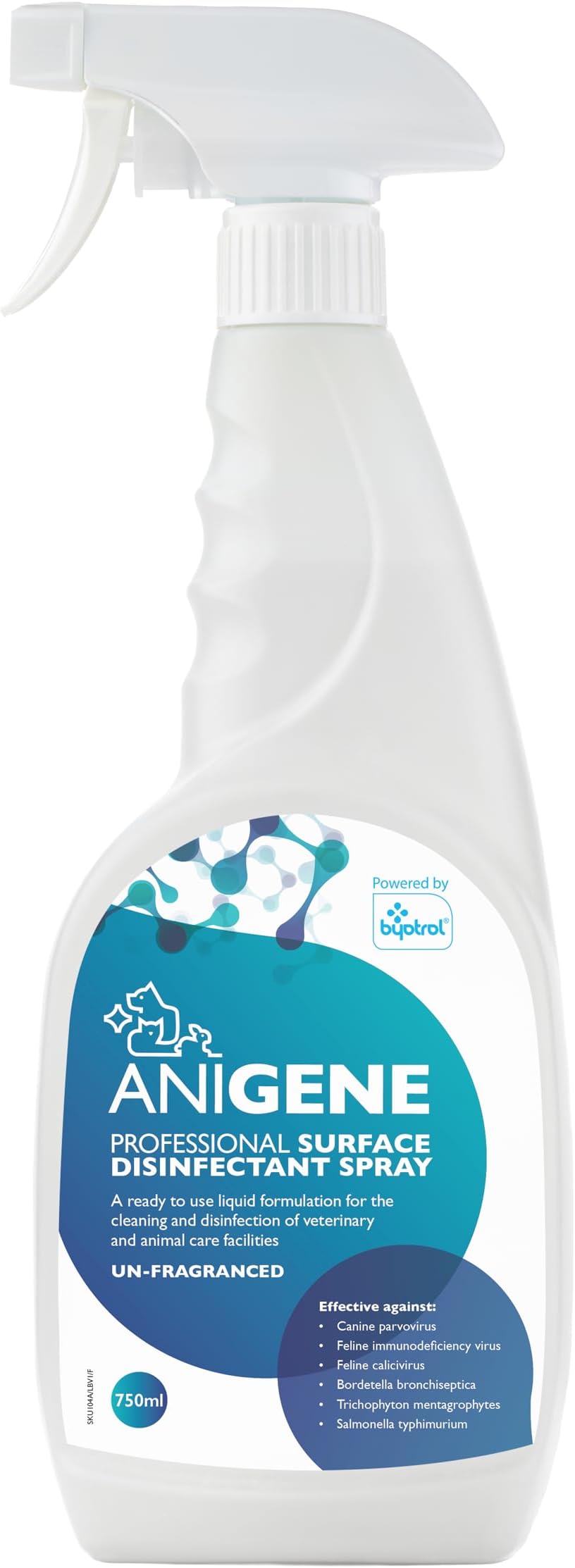 ANIGENE Professional Disinfectant Spray (750ml) - Vet Quality Antibacterial Surface Cleaner Spray - Effective In 60 Seconds - Rinse Free, No Diluting Required - Fast Multi-Surface Cleaner Spray