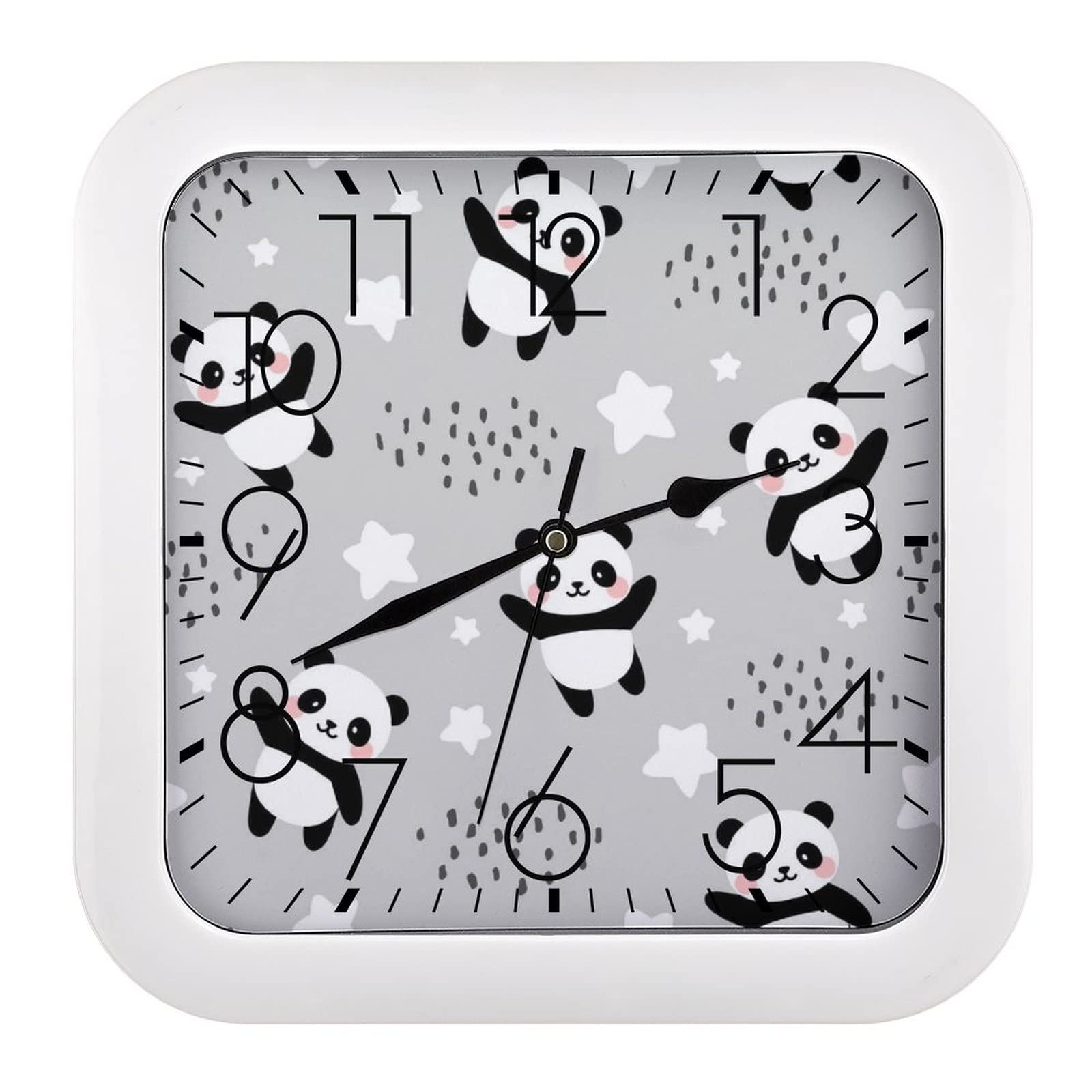 Horloge Murale Panda Facile à Lire avec Grands Chiffres pour Ne Plus Rater l'Heure
