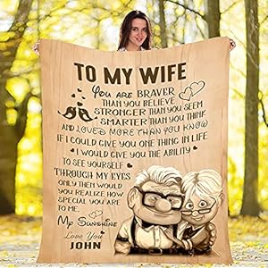 to My Wife Throw Blanket from Husband – Valentines Day Gifts for Wife Christmas Birthday Anniversary Personalization…