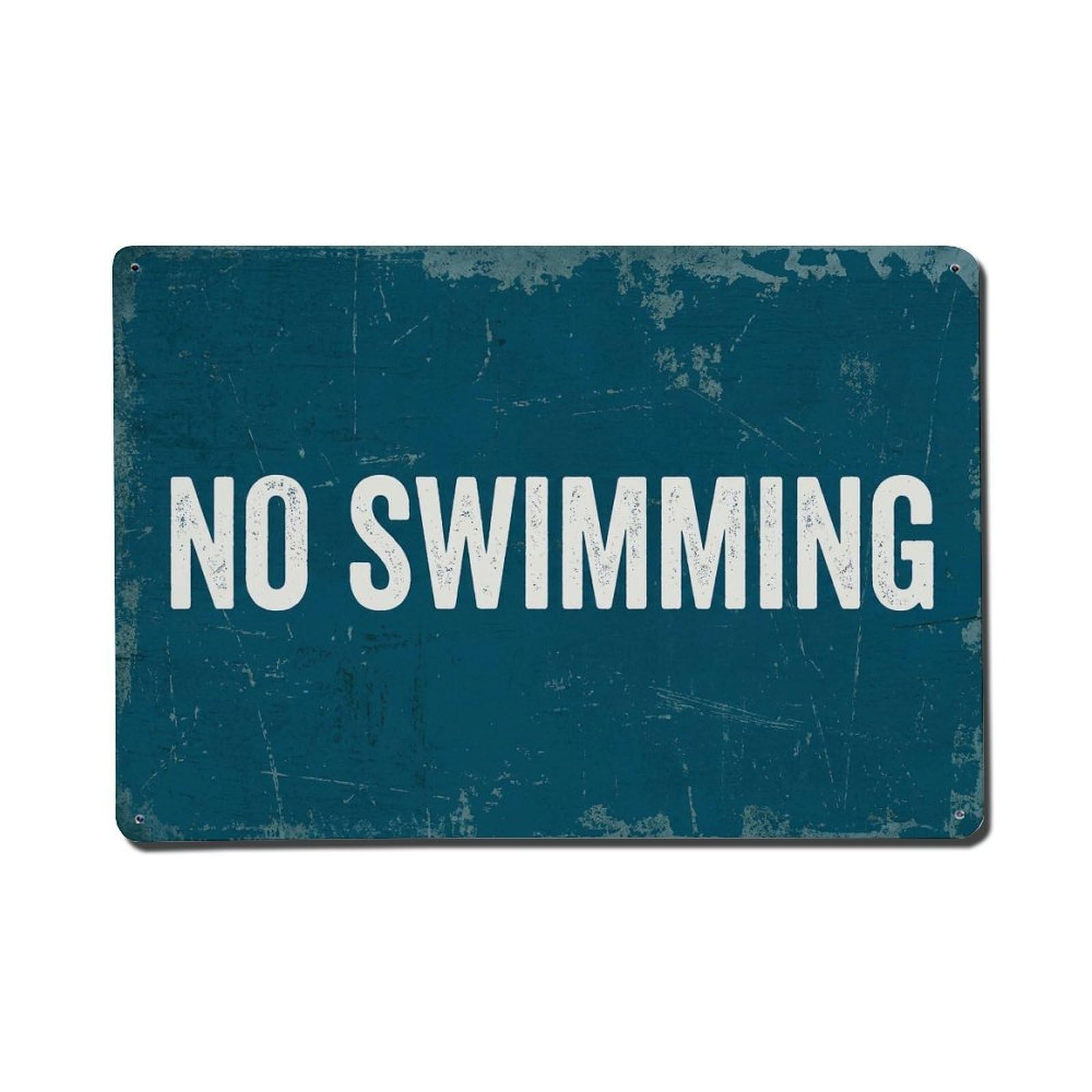 Vintage No Swimming Metal Tin Sign