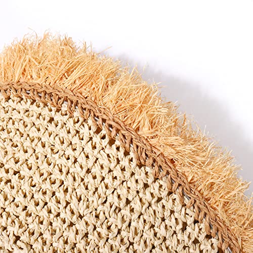 Sombrero Mujer Playa de Paja Plegable Verano miniatura 7