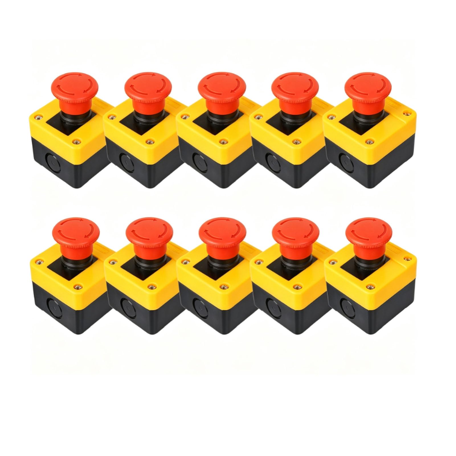 Emergency Stop Switch, IP65 Rated Push Button Set (1 Open 1 Closed)