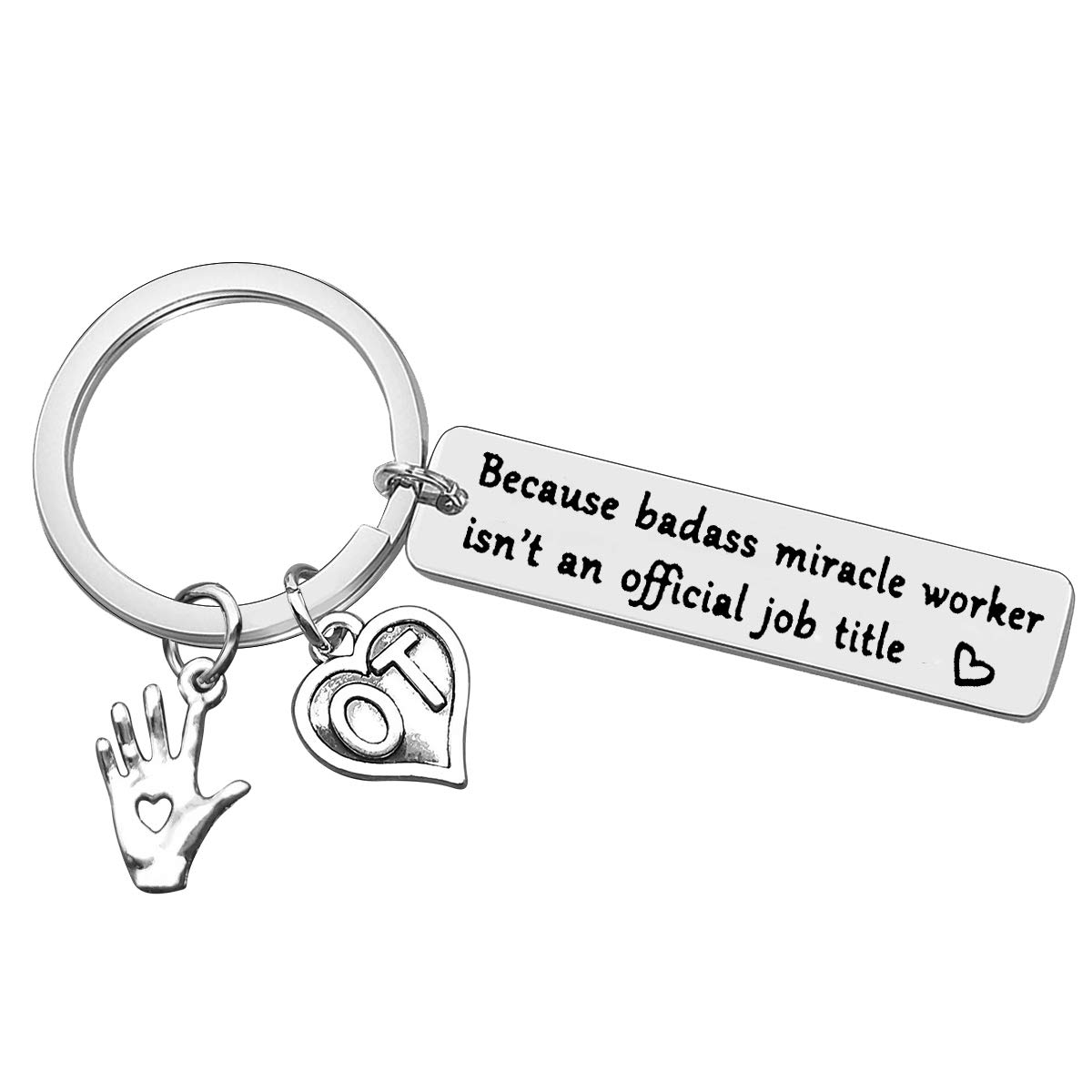 DabihuOccupational Therapist Gift Appreciation Jewelry Because Miracle Worker Isn't An official Job title Keychain Funny Occupational Therapist Keyring OT Assistant Thank You Gifts Graduation Gift