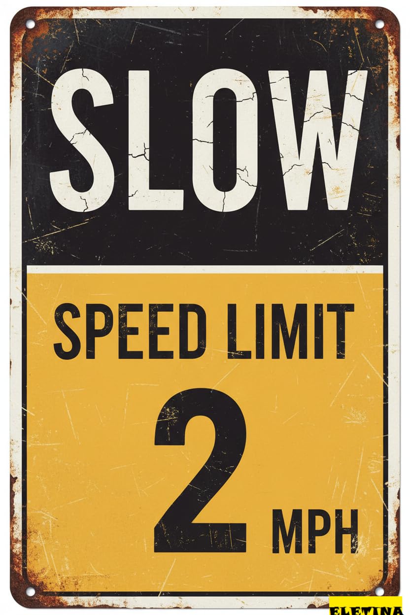 Speed Limit 2 MPH Traffic Tin Sign, 8x12 Inch