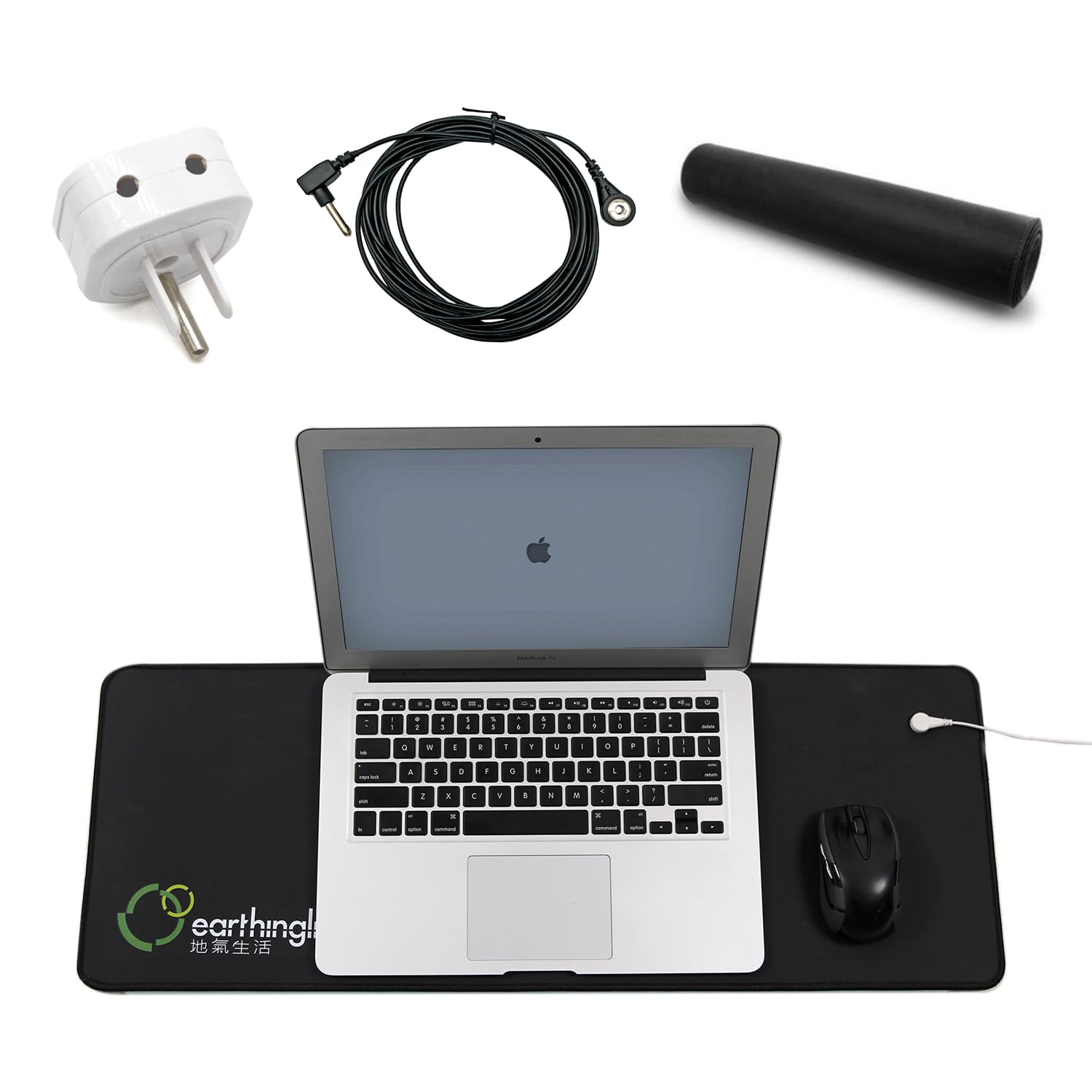 Grounding Mat for Eathing Conductive PU Leather Desk Mat with 16.4ft Grounded Cord Grounded Therapy 9.8