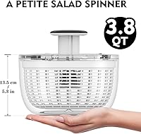 Vista 3 de Ourokhome Centrifugadora de Ensalada Secadora de Lechuga, Secadora de Vegetales Grande de Presión Fácil con Una Mano, Mezcladora de Ensalada