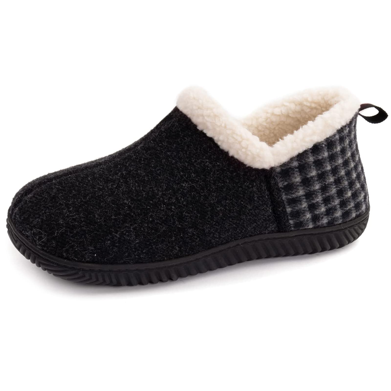 ULTRAIDEAS Pantuflas acogedoras de espuma viscoelástica para mujer con forro polar cálido, mezcla de algodón similar a la lana, suela de goma antideslizante para interiores y exteriores