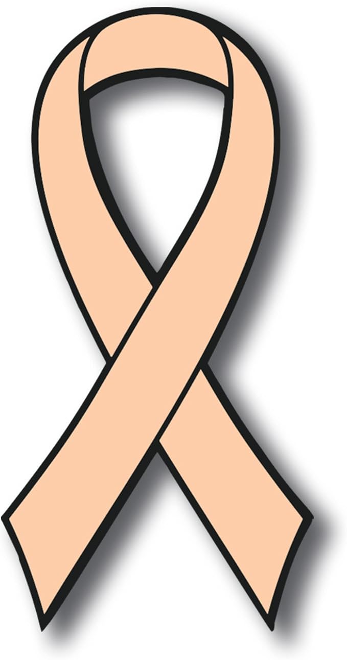 Magnet Me Up Support Uterine Cancer Awareness Peach Ribbon Magnet Decal, 3.5x7 Inches Heavy Duty Automotive Magnet for Car Truck SUV, any Magnetic Surface, Inspirational Gift for Women, Crafted in USA