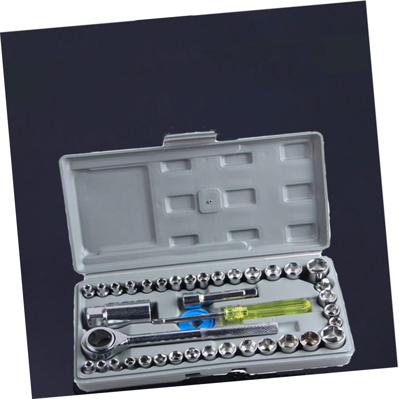 UPKOCH Set Di Chiavi A Bussola in Acciaio Carbonio Da 40 Pezzi Kit Di Riparazione Auto Utensile Manuale Con Manicotto Combinato Per La Manutenzione Del Veicolo Impugnatura Comoda