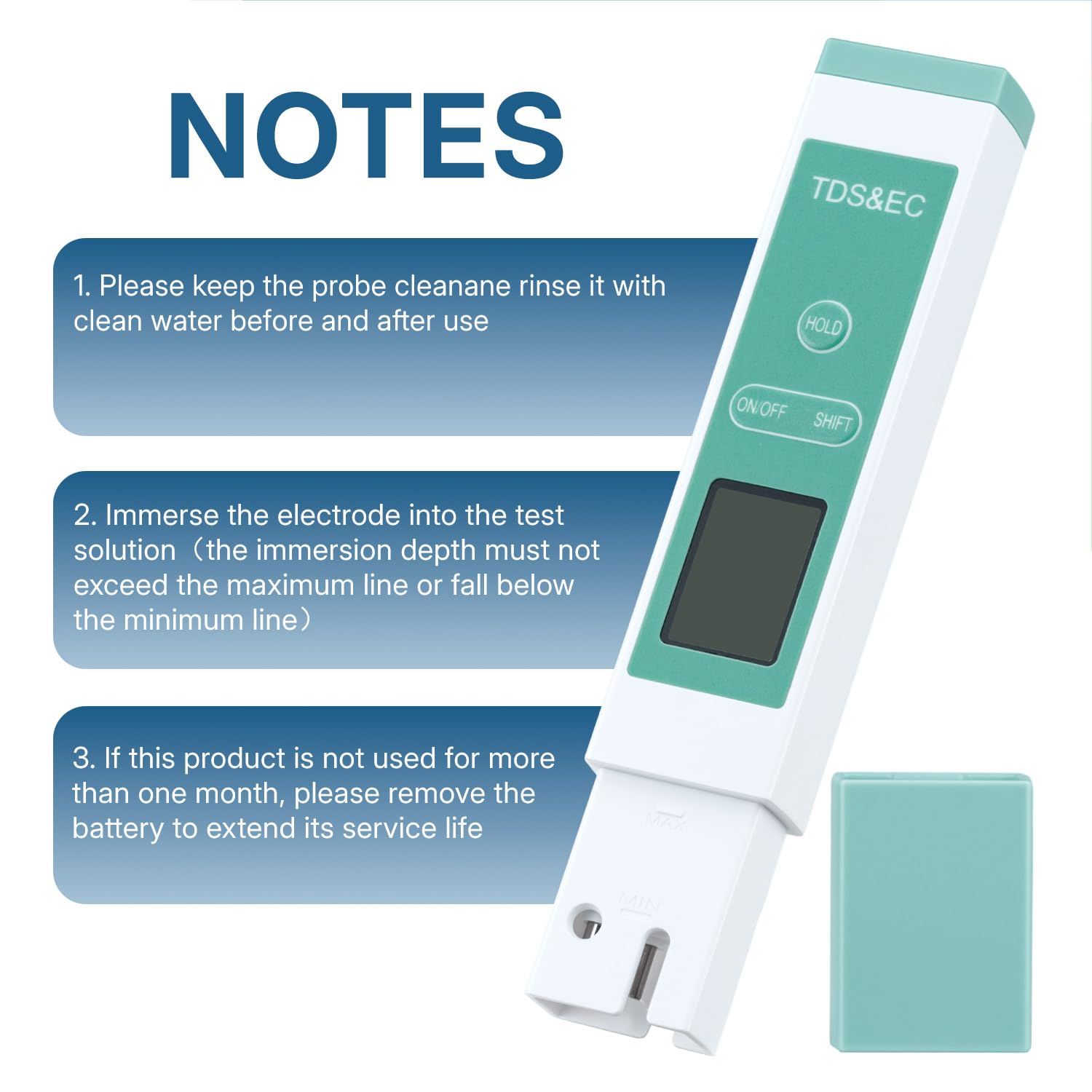 Produktbild von 4-in-1 TDS-Wasserqualitätsmessgerät – Digitales Testgerät Für TDS, EC Und Temperatur (°C/°F), Für Aquarium, Pool & Trinkwasser
