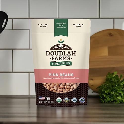 Miniatura 8 de Frijoles rosados orgánicos de 25 libras, sin OMG, orgánicos USDA, probados con certificación limpia, veganos, ricos en fibra y proteínas para sopas,