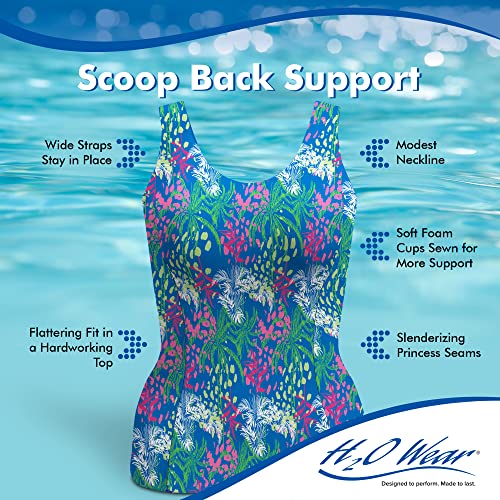 Women's Chlorine Resistant Princess Seam Tankini Swimwear Top3