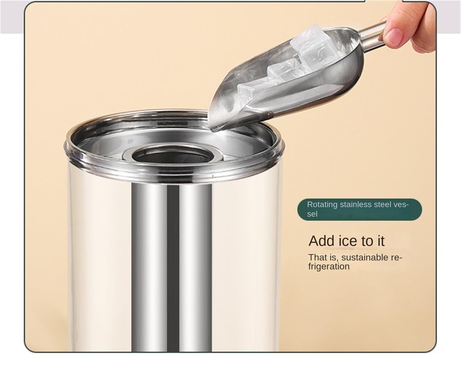 Distributeur de Boissons,Bol à Punch Distributeur De Boissons Avec Bac À Glaçons Double Extrémité En Acier Inoxydable Fût à Whisky