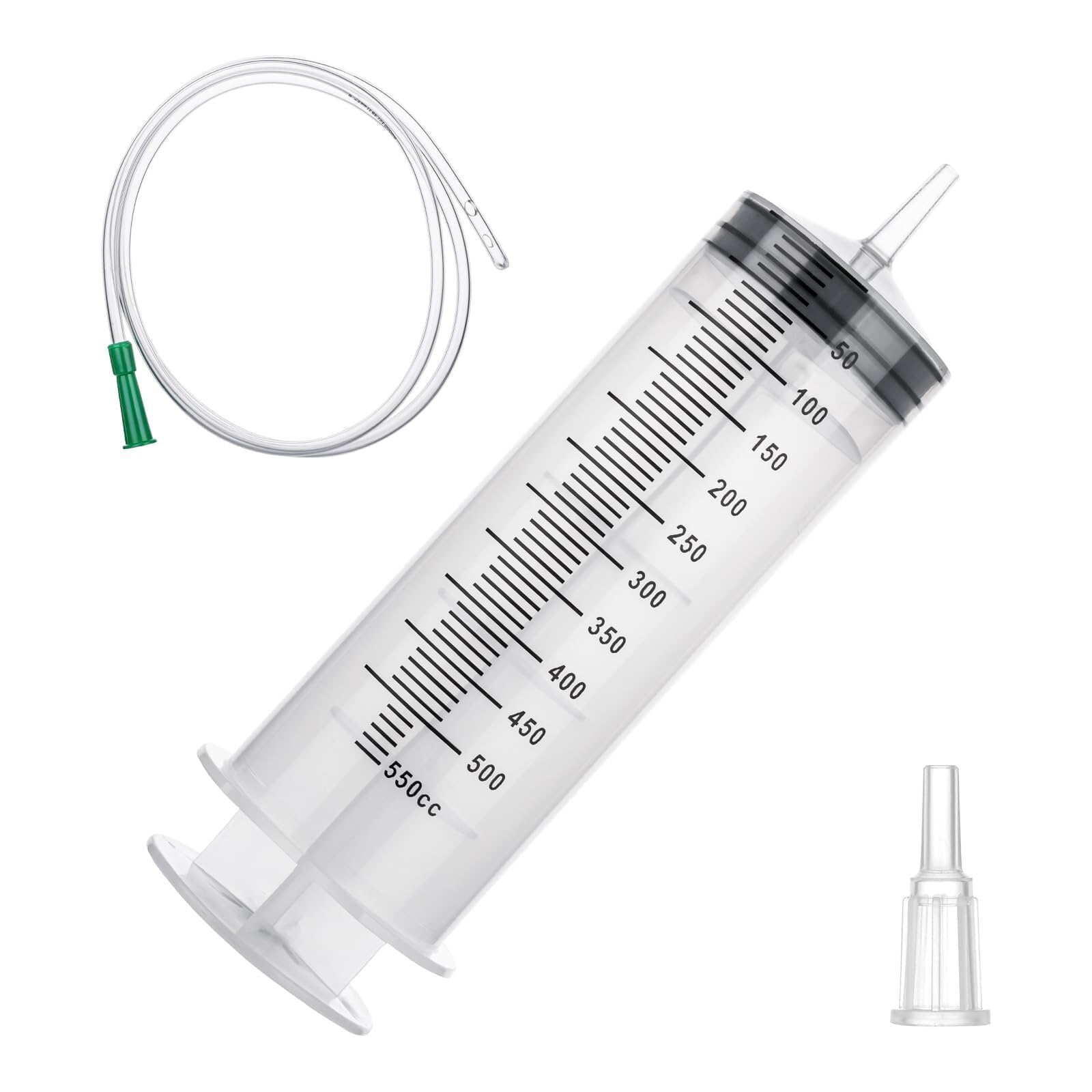 100ML Große Spritze mit 1m Flexiblen Schlauch, Steril für Labor, Garten, Industrie & Haustierfütterung(500ML)