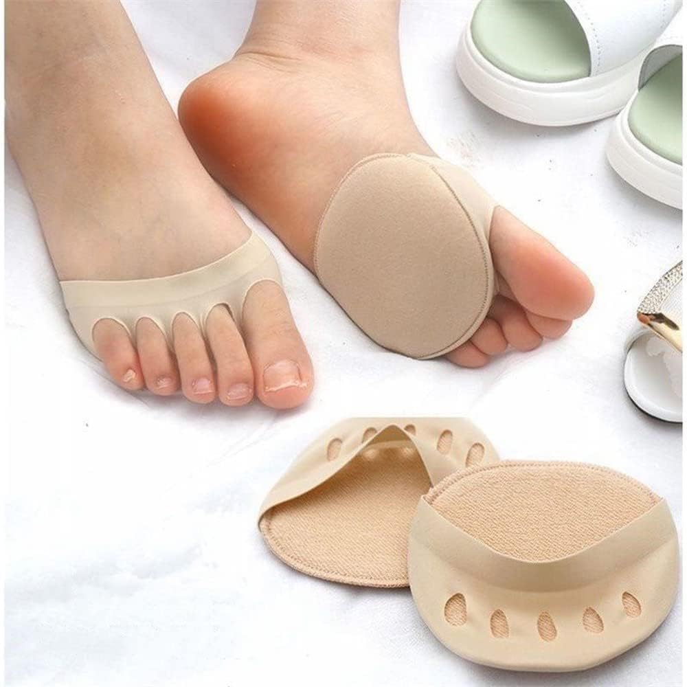 Silicone Cotton Half Toe Sleeve | Anti-Skid Forefoot Soft Pads for Pain Relief |Front Heel Protector Silicon Socks For Men & Women [1 PAIR ] (WITH FINGER HOLE FORE FOOT PAD)-image-4