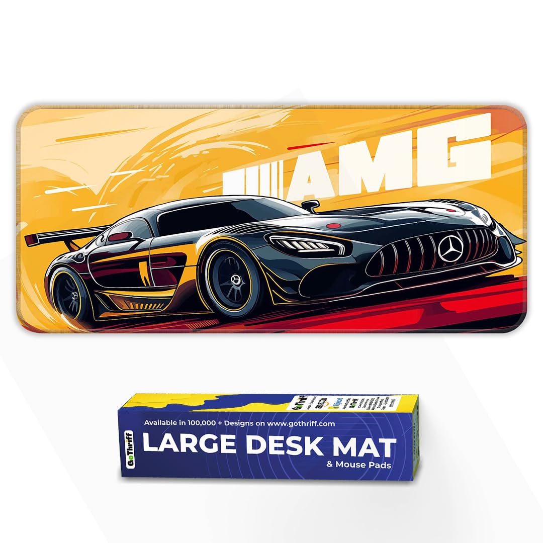 Skiditos Mercides-AMG Gaming - Extended 60x30CM Large with Stitched Edges, Rubber Base, Non-Slip Design for Ultimate Gaming Setup - Perfect Accessories!