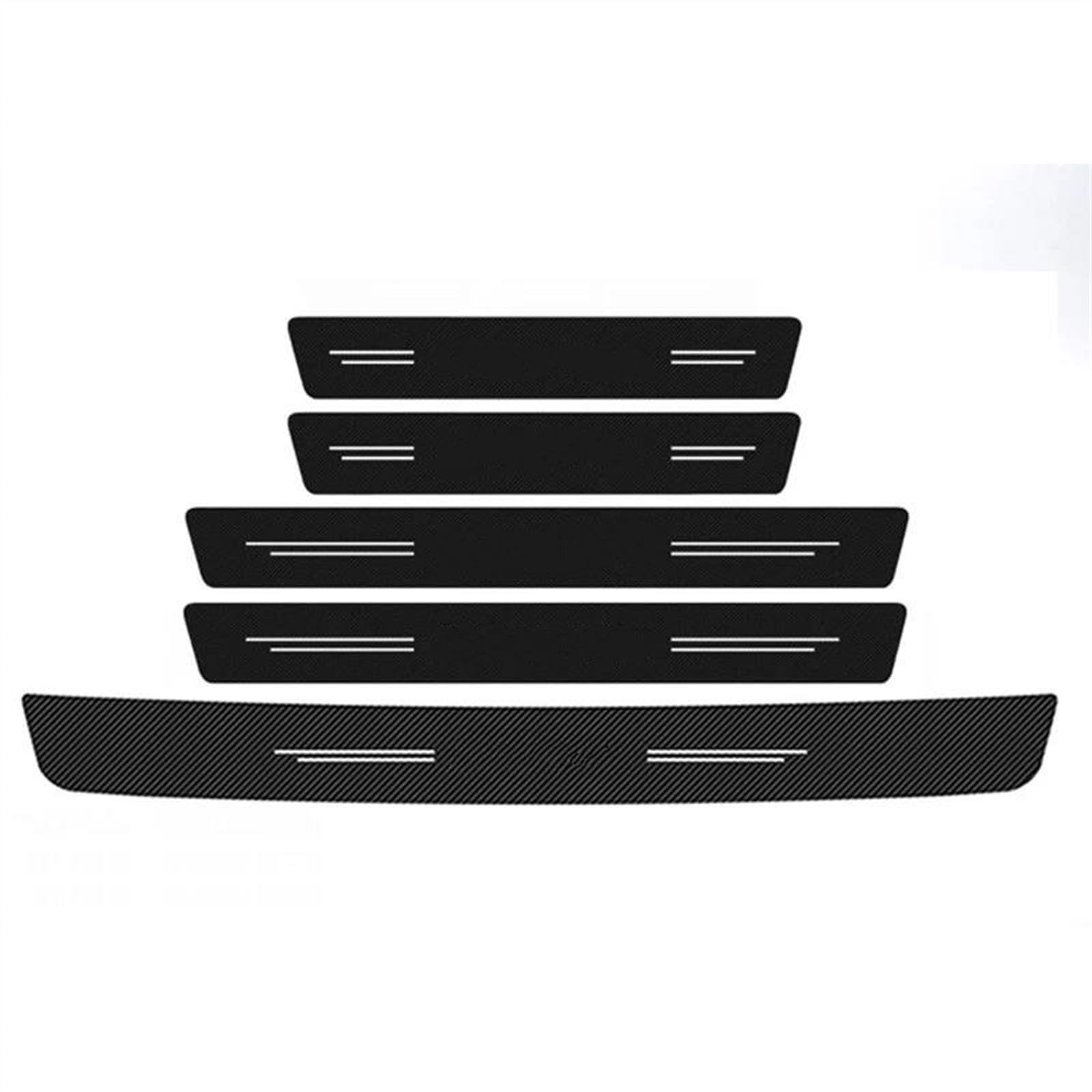 for OPEL for Mokka 2014-2019 2020 2021 Car Door Threshold Sill Protective Sticker Rear Trunk Bumper Decals Bumper Protector Strip(5Pcs)