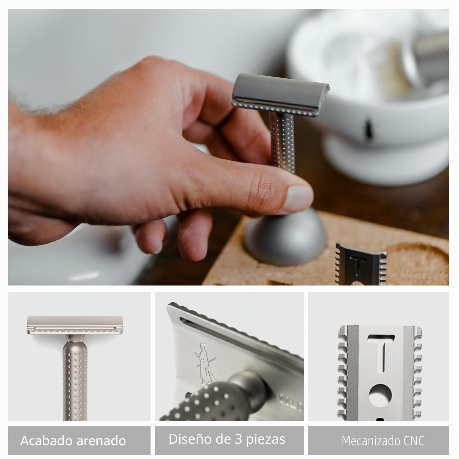 Tatara Masamune Double Edge Safety Razor | Acero inoxidable | Eco-friendly | Premium (Mate, Closed Comb)