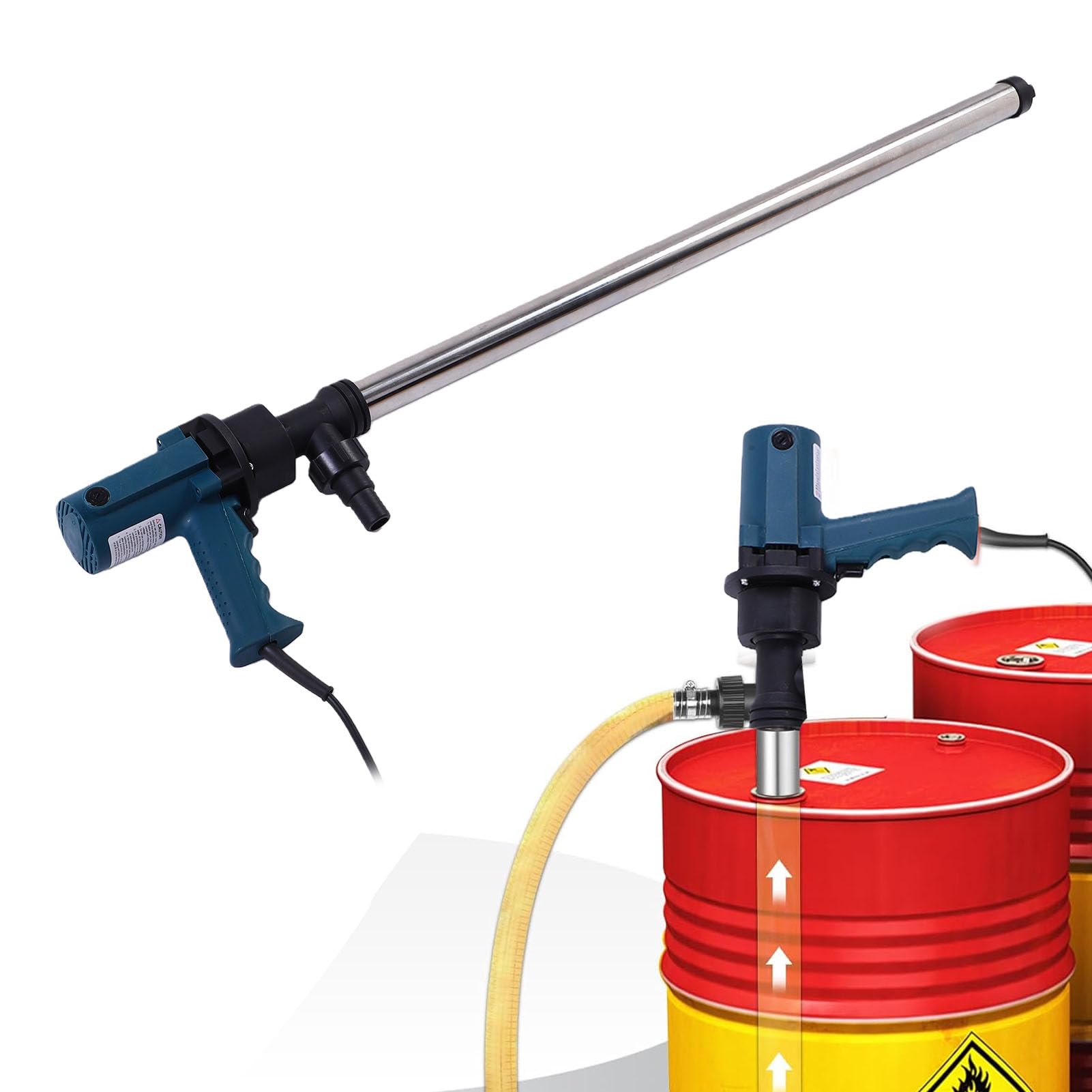 Annadue Bomba de Aceite Eléctrica, Bomba de Transferencia de Fluido Portátil con Tubo de Acero Inoxidable, de Eléctrica para Agua Lubricante Líquido de Baja Viscosidad, Extractor de Aceite de