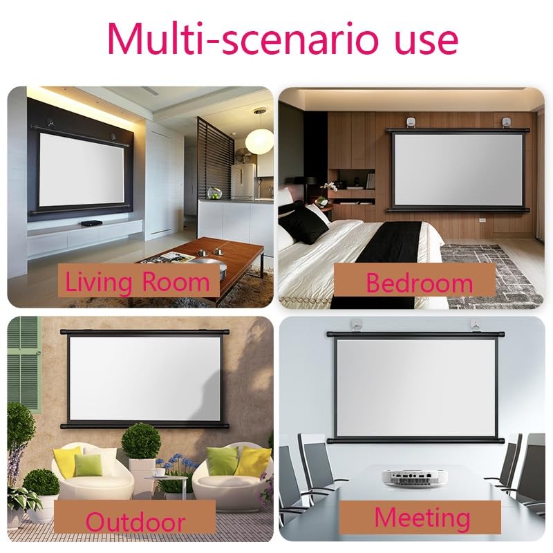 Pantalla manual de proyector 72in 16:9 para cine en casa miniatura 6